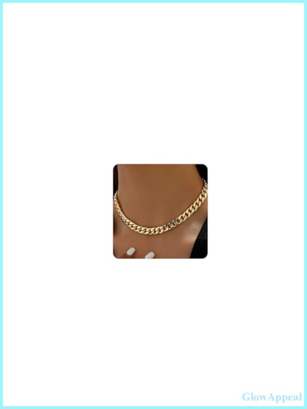 18K Gold Plated Cuban Link Choker Necklace for Women